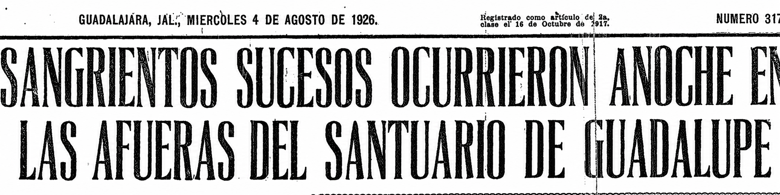 Versión legible del encabezado, 4 de agosto de 1926