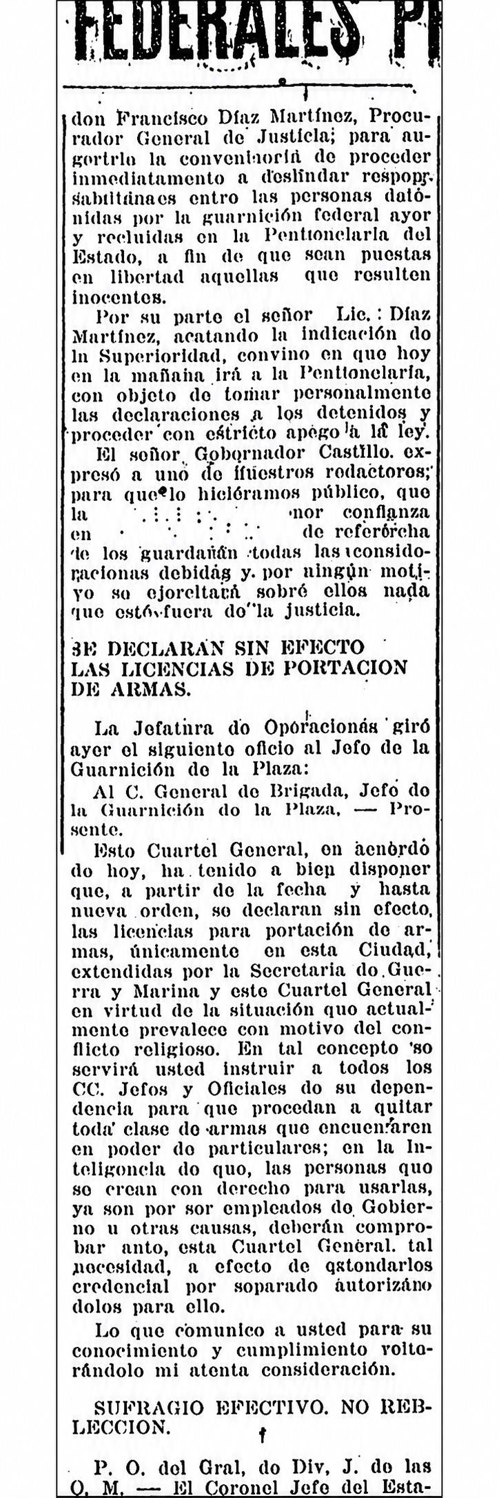 Versión legible del recorte, plana 5, 5 de agosto de 1926