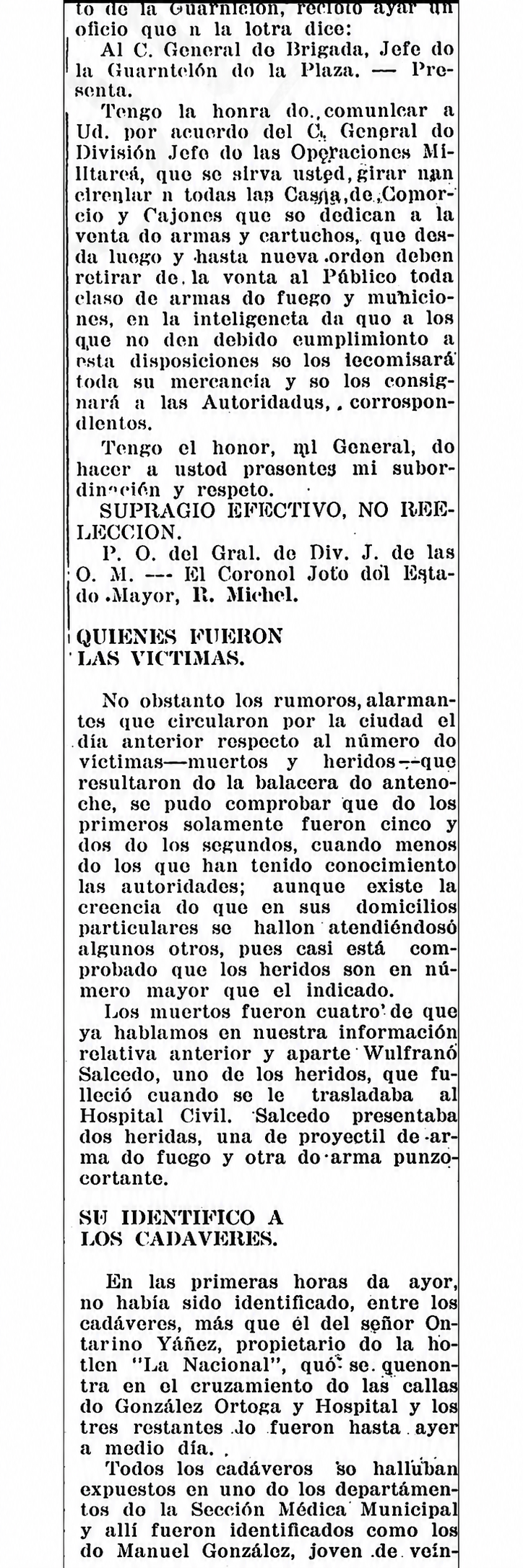 Versión legible del recorte, plana 5, 5 de agosto de 1926