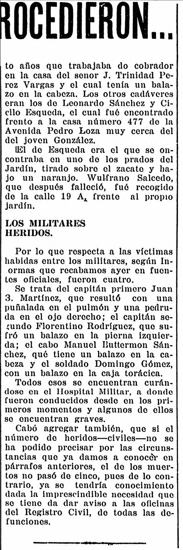 Versión legible del recorte, plana 5, 5 de agosto de 1926