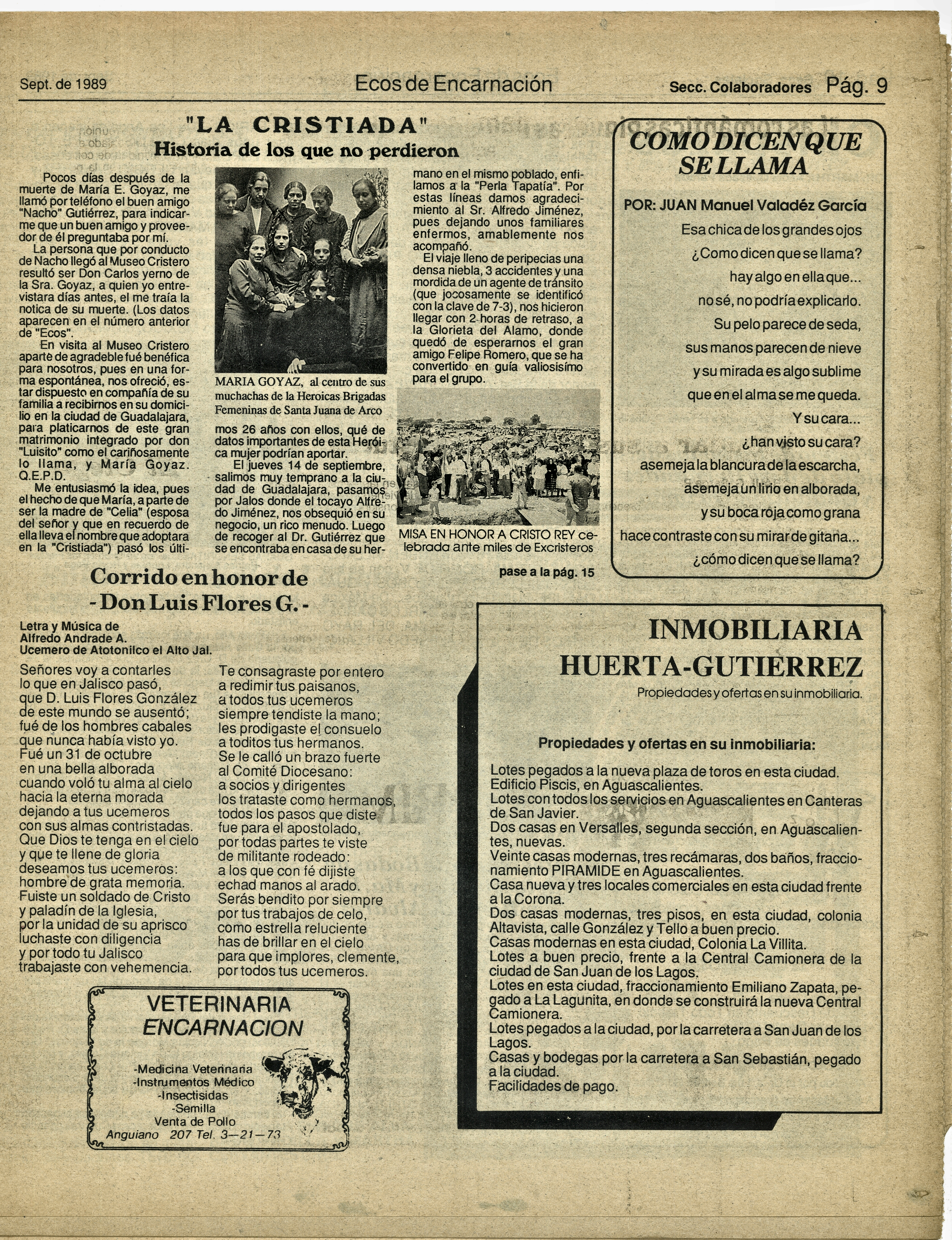Página 9 de Ecos de Encarnación, septiembre de 1989
